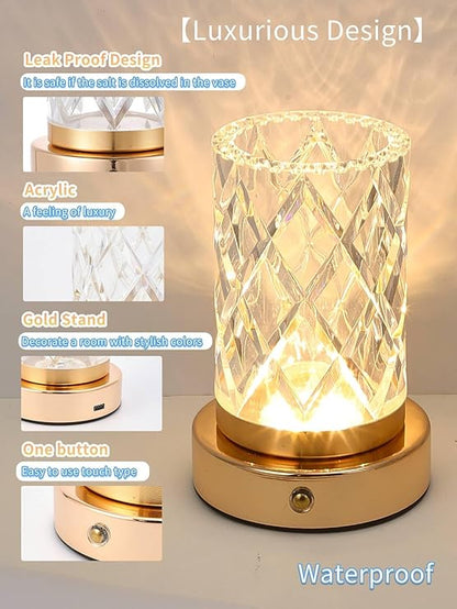 Lámpara de cristal multifunción para mesita