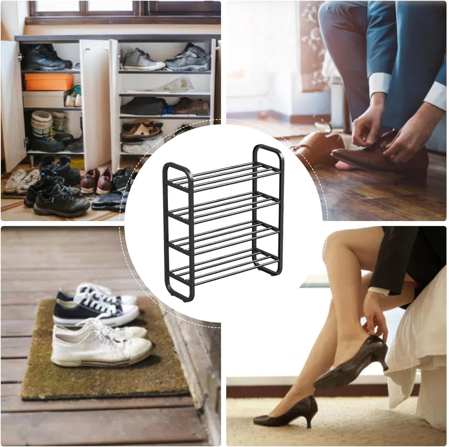Estanteria de almacenamiento de zapatos de 4 niveles