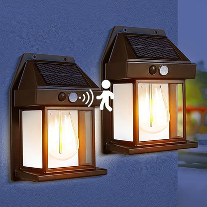 Lámpara solar exterior con sensor de movimiento