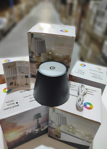 Lámpara de botella de vino recargable LED negro